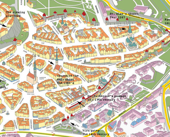 Tallinnan vanhankaupungin kartta – löydä kauneimmat kadut ja kohteet
