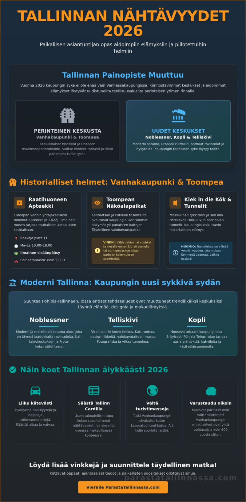 Tallinnan nähtävyydet 2026: Paikallisen asiantuntijan valitsemat kohteet