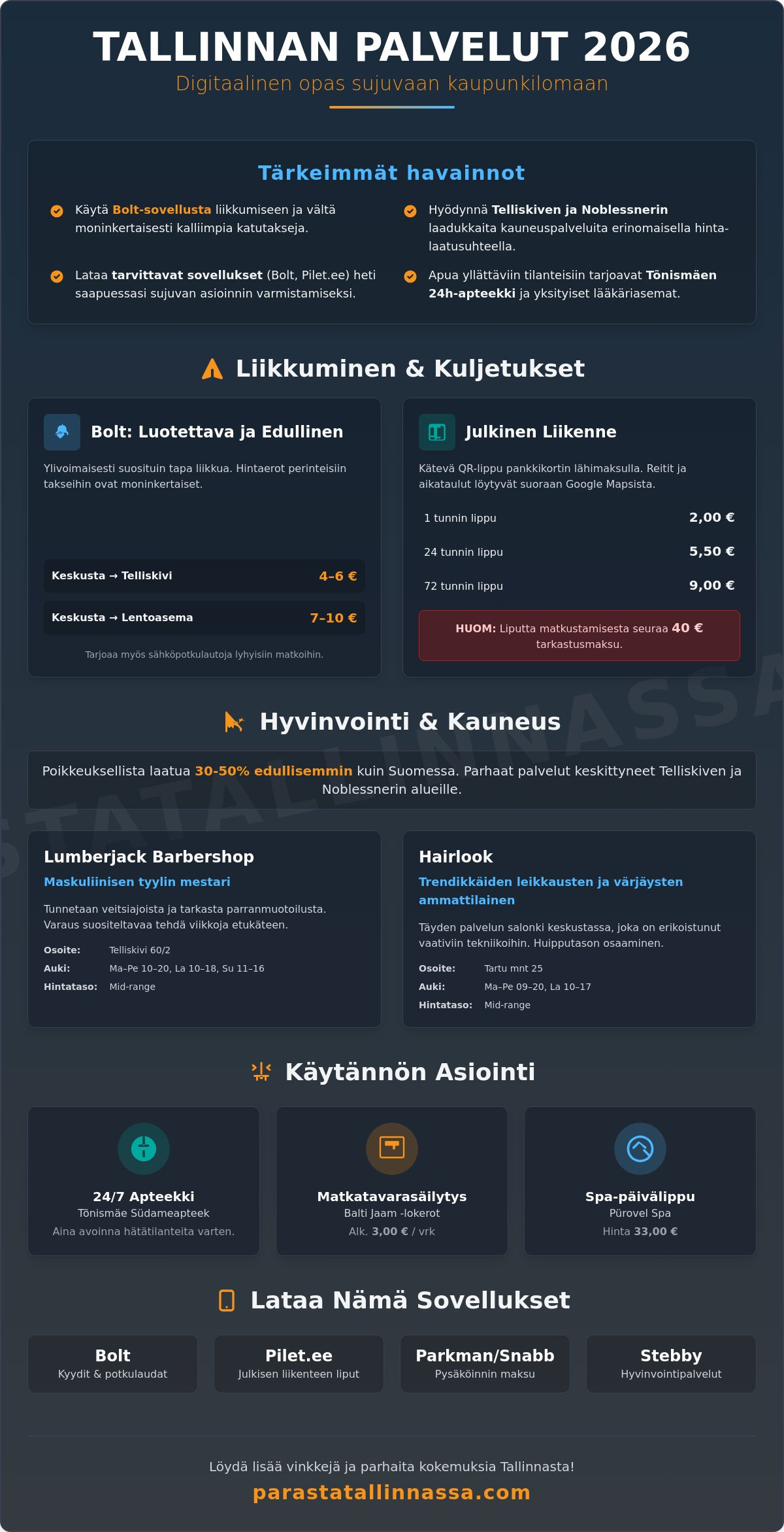 Tallinna palvelut 2026: Paikallisen asiantuntijan opas sujuvaan asiointiin