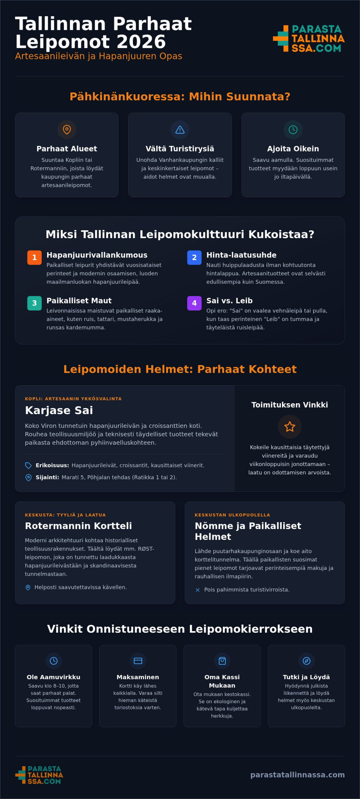 Tallinnan parhaat leipomot: Tuoreimmat herkut ja vinkit